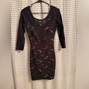 Black Lace Long Sleeve Dress